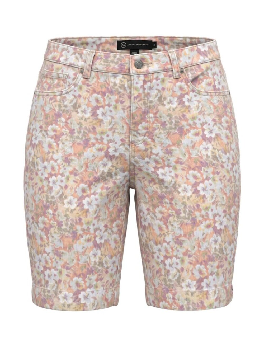 Gloria Vanderbilt Amanda Floral Womens Bermuda Shorts Pink & Yellow Size 10